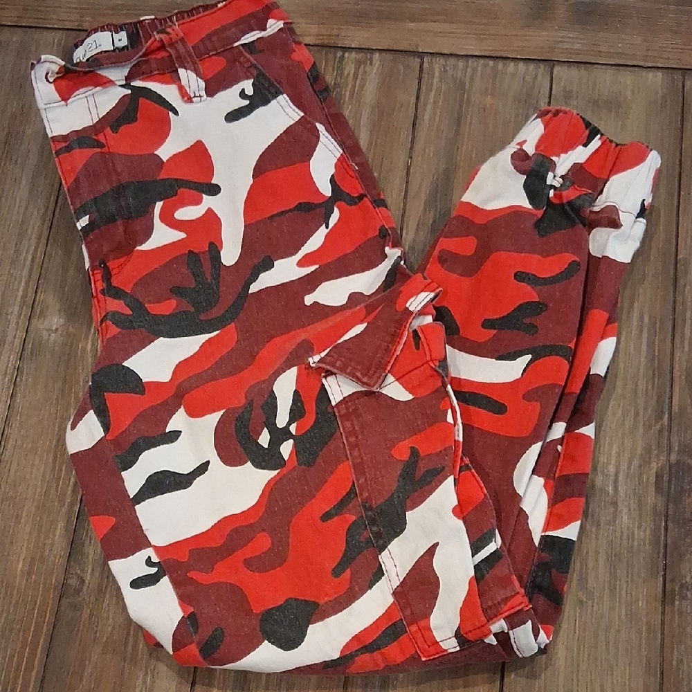 Rue21 Red Camouflage Ankle Jeans